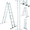 WORHAN Scala Telescopica Estensibile 555cm Telescopica Alluminio con Stabilizzatore Pieghevole Versatile Robusta Scaletta 5.55m LG5.5