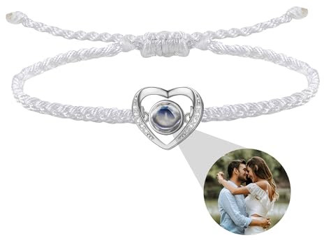 Benutzerdefinierte Armbänder mit Bild innen, personalisierte Fotoprojektionsarmbänder, Bildarmband mit personalisiertem Foto, individuelle Fotogeschenke für Frauen/Männer/Familie/Paar/Freunde