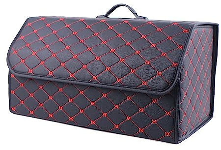 MAYNUO Auto Kofferraum Organizer für Ford Mustang 2019-2022, Autotasche Organizer PU-Leder Aufbewahrung Zubehör Innenraum,Black Reda-L