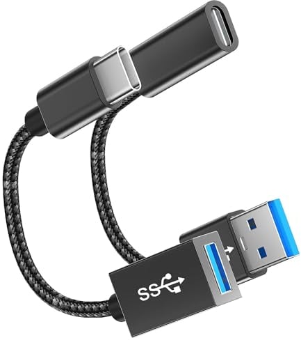 USB to USB C adapter, USB C Female to USB 3.0 Male Adapter, USB C Male to USB 3.0 Female Adapter, 5Gbps OTG Cable Converter for Laptops, iPhone 16/15, iPads, iMac, Galaxy S23/S22/S21, and More
