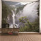 CEVAN Wandteppichxxl Tapisserie Aesthetic Naturthema Berg Und Wasserfall Wandbehang Industrial Wanddecke Trippy Kunst Dekorationen Decke Wandbehang Stoff Grün 350x250cm