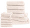 Pure Label 12.TLG. Handtücher Set aus 100% Baumwolle, saugstark und weich - 2X Badetuch (70x140 cm) 4X Handtuch (50x100cm) 4X Gästetuch (30x50 cm) 2X Waschlappen (16x21 cm), Creme