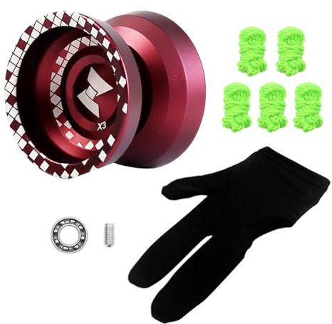 Hsthe Sea Professioneller Yoyo-Ball aus Aluminiumlegierung mit Nicht reagierendem Yoyo-Pad, reaktiver 3-Finger-Handschuh für professionelle Anfänger