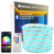 GIDEALED DC24V RGB COB LED Streifen10m Kit,Dimmbare COB LED Strips Light mit IR Fernbedienung & Bluetooth APP Steuerung,6700 LEDs,CRI90 Super Hell Flexibler LED RGB Band für DIY Ambientebeleuchtung
