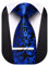 Barry.Wang Krawatten mit Blumenmuster für Herren, Krawatte und Krawattenklammer, Hochzeit, Business, Blume, einfarbig, formell, schwarz blau, Einheitsgröße