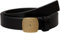 Calvin Klein Damen Gürtel Casual Plaque Buckle 2,0 cm Ledergürtel, Schwarz (Black/Tumbled Gold), 100 cm