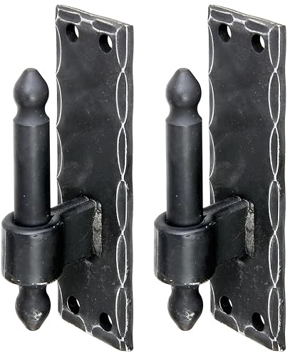 Alberts 846091 Kloben auf Platte | Schmiedeeisen Form mit DI oder DII-Haken | schwarz kunststoffbeschichtet | Dornmaß Ø16 mm | Platte 150 x 45 mm | 2er Set