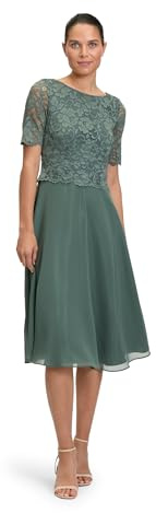Vera Mont Damen Cocktailkleid mit Spitze 42, Eucalyptus Leaf