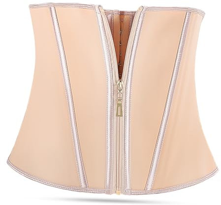 BESTYASH corsetto cincher in vita per il controllo della pancia Allenatore in vita con cerniera body per il controllo della pancia body modellante emulsione Beige