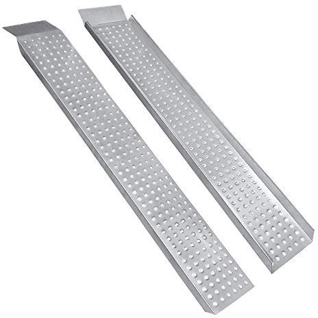 FIVMEN 2 rampe di carico per auto, portata: 400 kg, in acciaio zincato, per moto, ATV, rimorchi, auto, argento, 160 cm