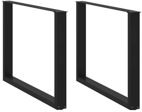 vidaXL Pieds de Table à Manger en U 2 pièces Noir 100 x (72-73) cm Acier