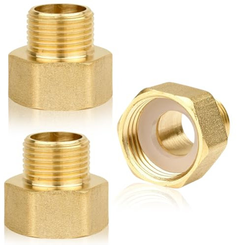 NHQZ Ensemble de 2 Adaptateurs de Raccordement de Gaz en Laiton de 1/2 vers 3/4 Polyvalents pour Camping, Caravanes, Barbecues et Équipements Extérieurs | Solution de Connexion Robuste et Pratique