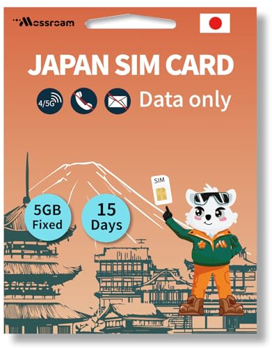 Japan SIM Card – Prepaid Data Plans |5GB Total,15 Days | High-Speed 4/5G LTE | No Daily Restrictions | Perfect for Tourists & Business Travelers