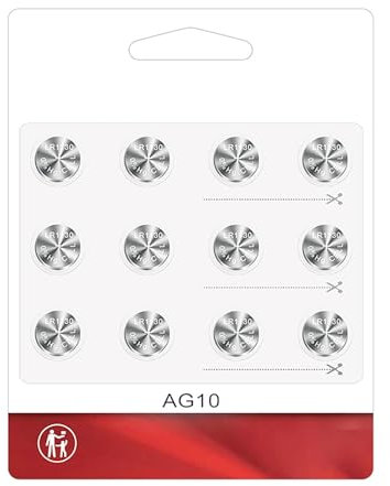 YiQinzcxg Lot de 12 piles bouton Lithuim 1 5 V LR1130/AG10/LR54/389A/189/SR1130 au lithium pour montres électroniques, calculatrices de jouets
