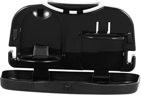 DRESSOOS Auto-klapptisch Mit Getränkehalter Tablett Für Autositze Faltbarer Autositz-organizer Passend Für Viele Autos Schwarz