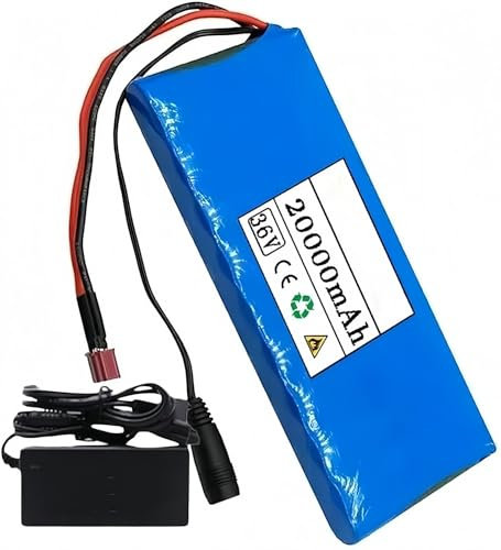 E-Bike Pedelec Akku 36V 20Ah Ebike Battery Pack, Eingebauter BMS PVC-Akku Mit Ladegerät 10S1P Rechargeable Li-Ion Battery 36V/20Ah,XT60