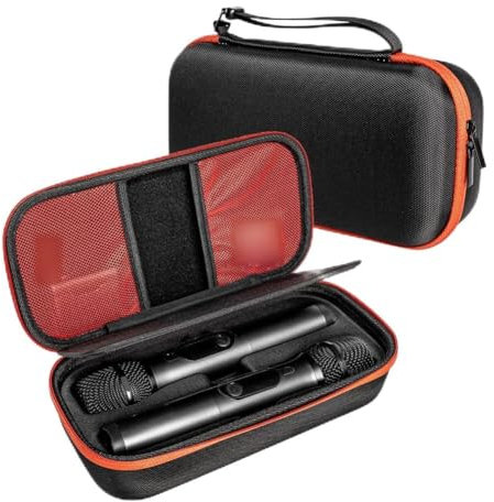 Hasaller Étui de protection en EVA pour microphone sans fil JBL Party-Box - Boîte de rangement portable pour deux microphones - Noir