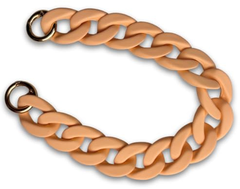 møij Statement Schlüsselanhänger | Chunky Keychain oder Handykette aus Acryl-Kettengliedern | 29 cm | Peach