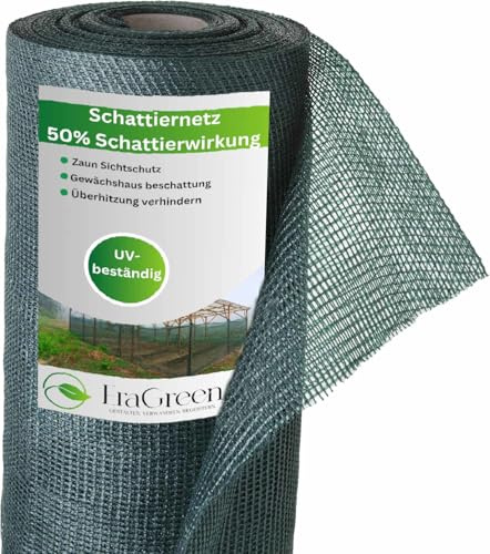 EraGreen Schattiernetz 100m x 3m - Sonnenschutz mit 50% Schattierwirkung für Pflanzen, Gartenzaun und Balkon - Abdunkelung für Gewächshaus - UV-stabilisiert und wetterfest