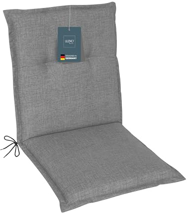 LILENO HOME Gartenstuhl Auflagen als [4er Set - Niedriglehner] in Hellgrau - Bequeme Liegen als Sitzauflagen für Gartenmöbel - Stuhlkissen für Gartenstühle und Klappstühle