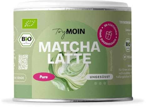 TryMOIN Bio Ceremonial Grade Matcha Pulver aus Japan, 20 Portionen | Erste Ernte, für Iced Matcha Latte & Matcha Tee, vegan, zuckerfrei, leicht löslich