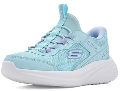 Skechers Mädchen Bounder PRO Step ONE Trainer, Mint Synthetic/Textile Trim, 32 EU