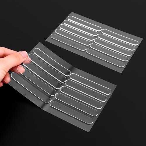 20 Pcs Cabinet Door Handle Protectors, Self Adhesive Furniture Pads, Clear Fridge Door Stoppers for Wall, Anti Collision Rubber Bumpers Stripes Toilet Covers for Sound Dampening