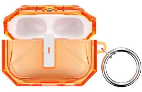 kwmobile Hülle für Apple Airpods Pro 3 Case - TPU Silikon Schutzhülle - Kopfhörer Cover - Orange Transparent