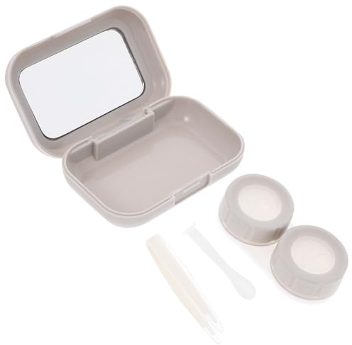 KJHBV Portable Contacts Lens Case Kit with Mirror, Lightweight Abs and Glass Material, Small Contact-Lens Holder Suitable for Travel, Can Be Put in Backpack Or Suitcase, Keeps Dirt