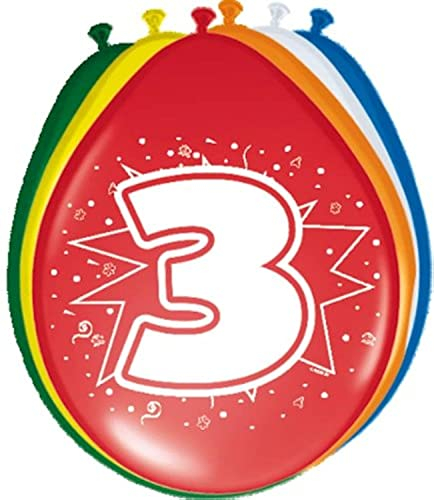 Folat 08203 - Zahlenballons/Ballon mit Zahl 3-12 / 30 cm - 8 STK.