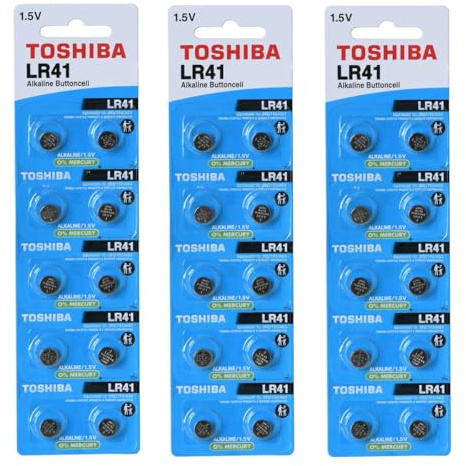 TOSHIBA LR41 AG3 1.5V ALKALINE BATTERY 3PACK X (10PCS) =30