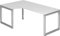 bümö höhenverstellbarer Eckschreibtisch R-Serie 200x120 cm in weiß, Gestell in Silber - Schreibtisch L Form, großer Tisch für's Büro, Computertisch höhenverstellbar