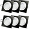 SSC-LUXon 6er Set QF-2 LED Einbauspot flach & eckig in Alu schwarz - mit tauschbarem LED 4W 230V warmweiß - Deckenstrahler Einbau 30mm