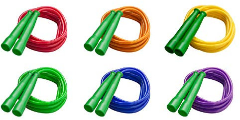Champion Sports 10 Foot Licorice Jump Rope for Fitness, Assorted Colors - Speed Jump Ropes with Contoured Handles for Exercise, Cross Training, Boxing - Single Premium Skipping Rope for Kids, Adults