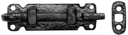 Kirkpatrick 1547 4-inch Antique Malleable Iron Cranked Door Bolt - Black