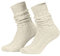 Piarini 1 Paar Trachtensocken Herren - kurze Shoppersocke mit Zopfmuster Damen - Lederhosensocken Baumwolle beige meliert 39 40 41 42