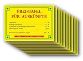 10er Set Postkarte LUSTIG - Motiv: PREISTAFEL FÜR AUSKÜNFTE, Anlass: Textkarten Fun, Künstler/Verlag: ECKI DESIGN, Größe: A6