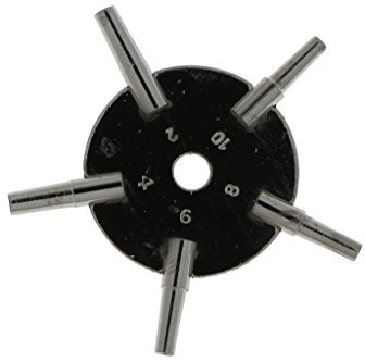 Uhrenschlüssel für Taschenuhren (2-4-6-8-10) 5 in 1 , Sternschlüssel