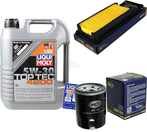 Filter Set Inspektionspaket 5 Liter Liqui Moly Motoröl Top Tec 4200 5W-30 SCT Germany Luftfilter Ölfilter