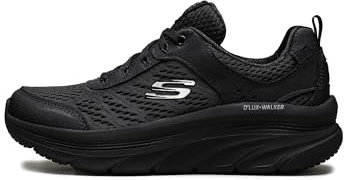 Skechers D'lux Walker Infinite Motion, Zapatillas Mujer, Black Leather Mesh Trim, 40 EU