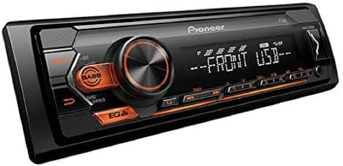 Autoradio Pioneer MVH-S120UBA 1 DIN, illuminazione del display in ambra, compatibile con smartphone Android, USB, ingresso AUX