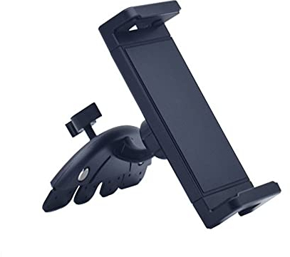 MoreChioce Car CD Slot Phone Holder, Universal Cell Phone Stand Clamp 360°Phone Mount Cradle Stand Hands Free CD Player Mount Cell Phone Holder for Smartphone Tablet within 15 Inches,Black