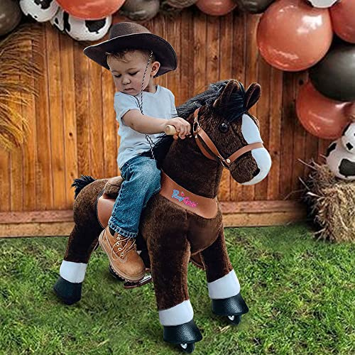PonyCycle Riding Pony Toys for Boys, Chocolate Brown Giddy Up Pony, Age 4-7
