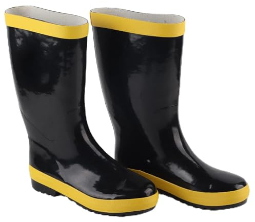 Stivali di Sicurezza, Stivali di Gomma di Salvataggio Antincendio Calzature Protettive Scarpe Antinfortunistiche in Gomma Antiscivolo Resistenti Alle Alte Temperature per Vigili del Fuoco(45-45)