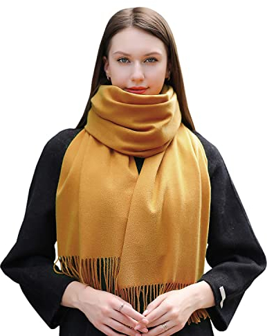 MASADA Damen Winterschal warmer und weicher Schal - Ocker-gelb
