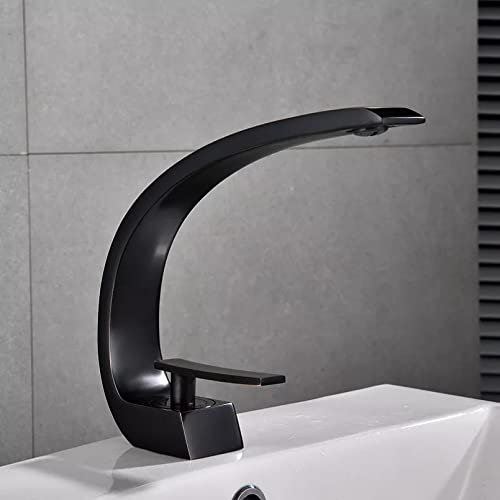 YHSGY Robinet De Lavabo De Salle De Bain En Laiton Chromé Noir