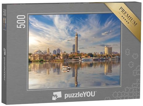 puzzleYOU: Puzzle 500 Teile „Stadtzentrum von Kairo am Nil, Ägypten“ – aus der Puzzle-Kollektion Flüsse, Flüsse & Seen