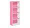 Furinno Luder 4-stufiges Bücherregal mit offenem Regal, Rosa/Weiß
