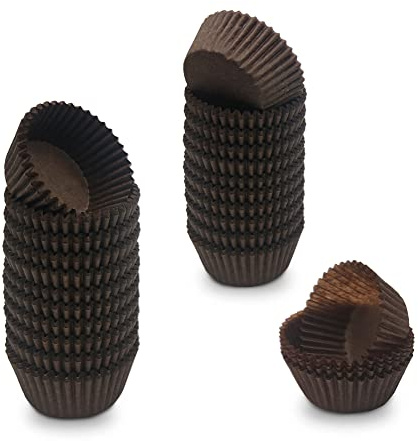 Mombake Braune Mini Cupcake-Förmchen aus natürlichem fettdichtem Papier, Backförmchen für Muffins, 500 Stück