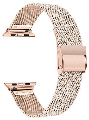 TRUMiRR Remplacement pour Apple Watch Series SE/Series 6 38mm 40mm Bande de Montre, Bracelet de Montre en Acier Inoxydable Tissé en Maille pour iWatch Apple Watch SE Series 6 5 4 3 2 1 Hommes Femmes